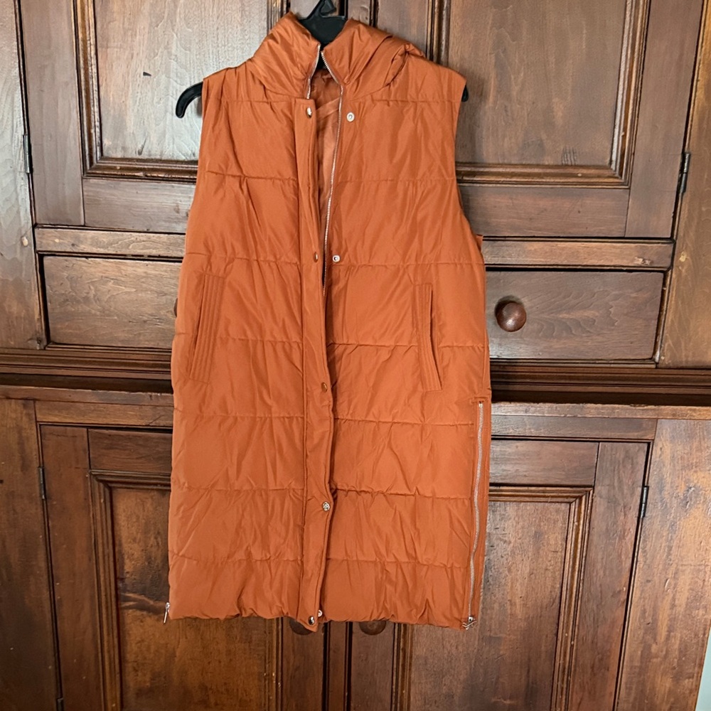 Rust Orange Puffer Vest